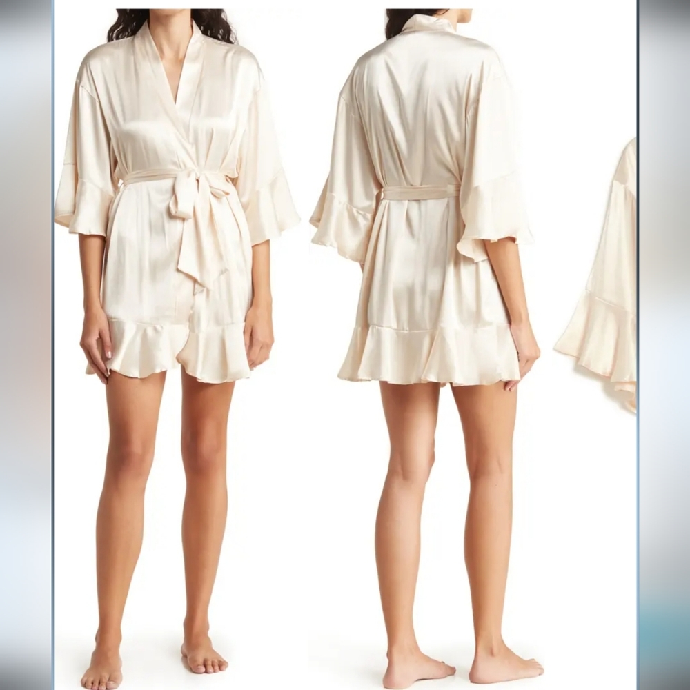 Belted Satin Robe by EAG